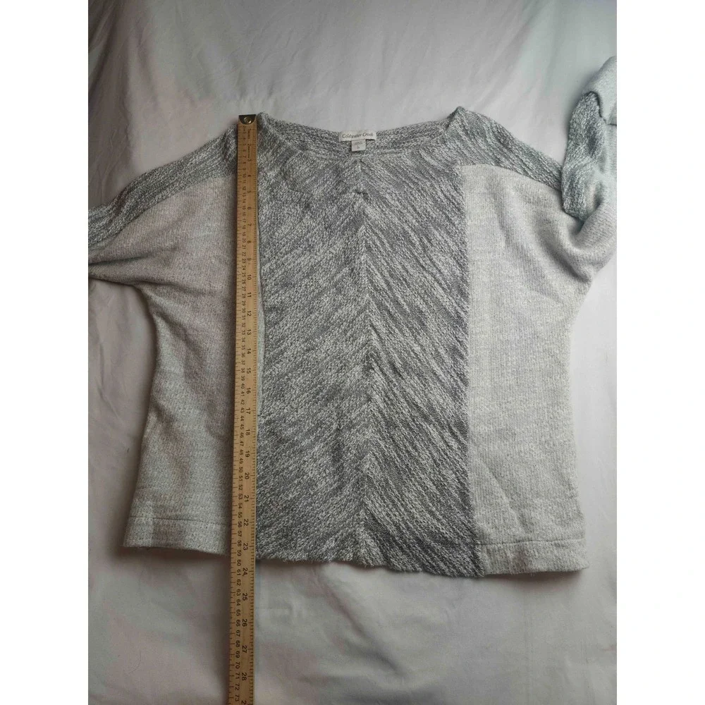 Coldwater Creek Sweater Womens L 14 Gray Coastal Grandma Quiet Luxury Minimalist